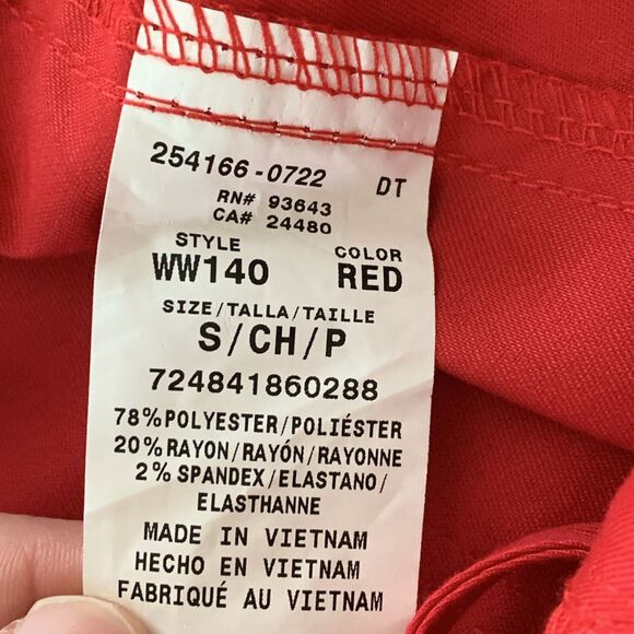 Cherokee Workwear Revolution Men's Fly Front Sz S Scrub Pants - WW140 Modern Red - Picture 5 of 12